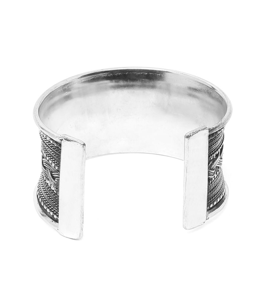 YouBella Jewellery Celebrity Inspired Silver Plated Cuff Bracelet for Girls and Women